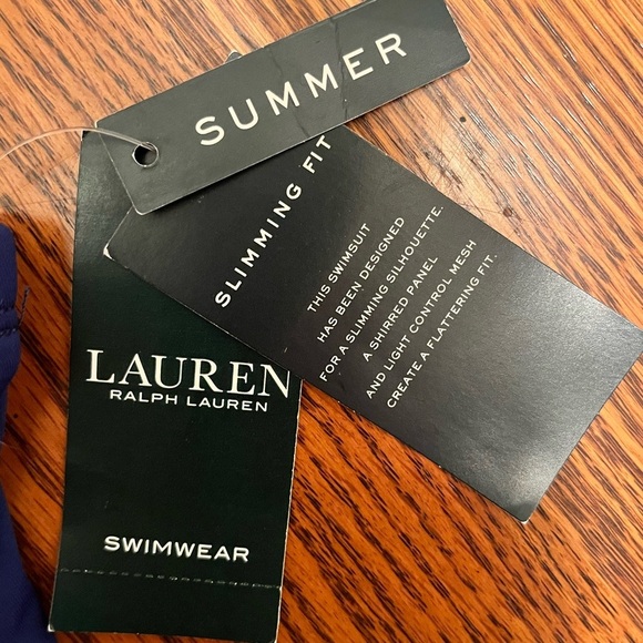 Lauren Ralph Lauren High-Waisted Slimming Bikini Bottom- Indigo Size 6 - Picture 9 of 10